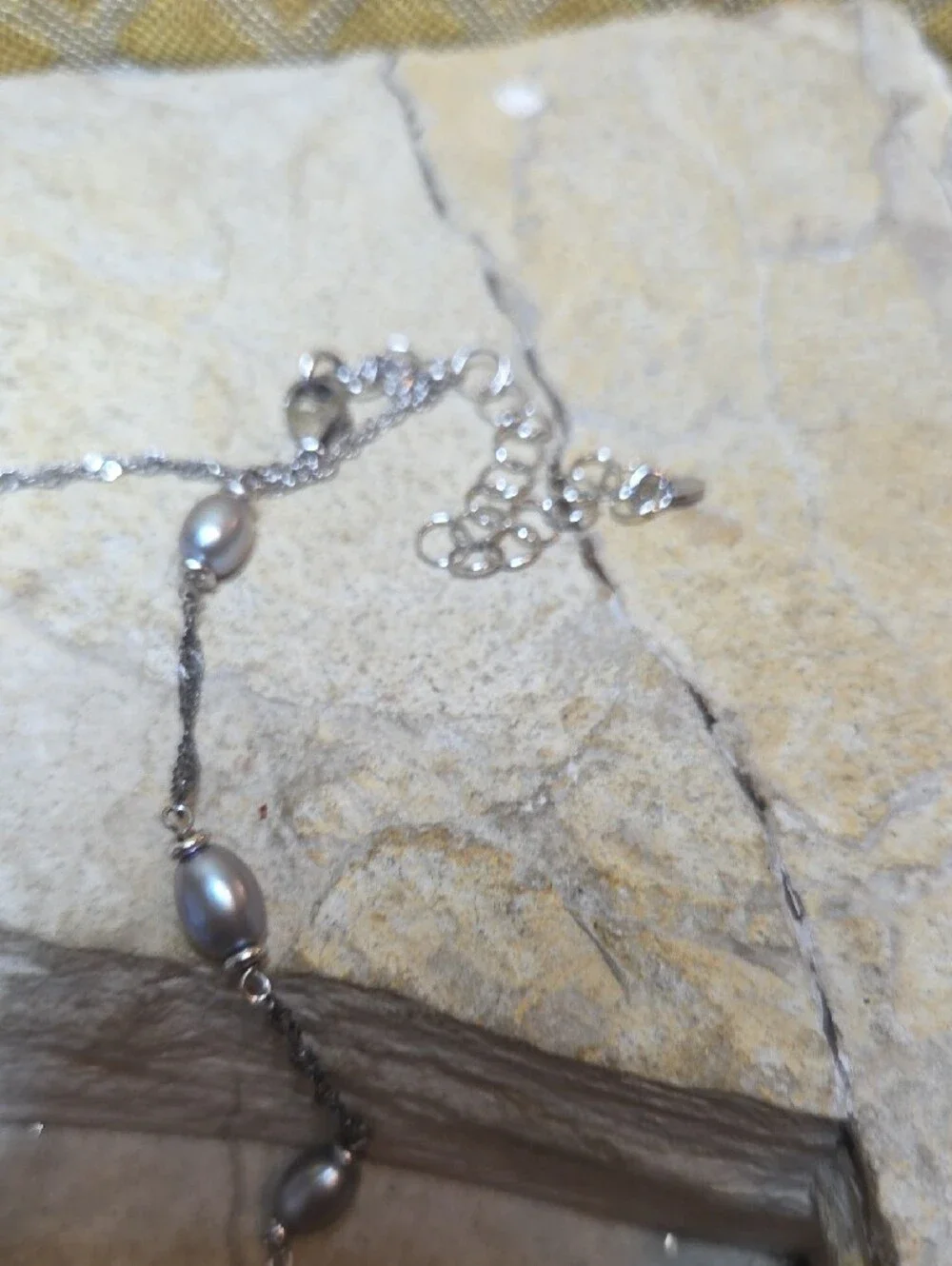 Superb Quality Real Silver Pearl Station Necklace HONORA Italy
